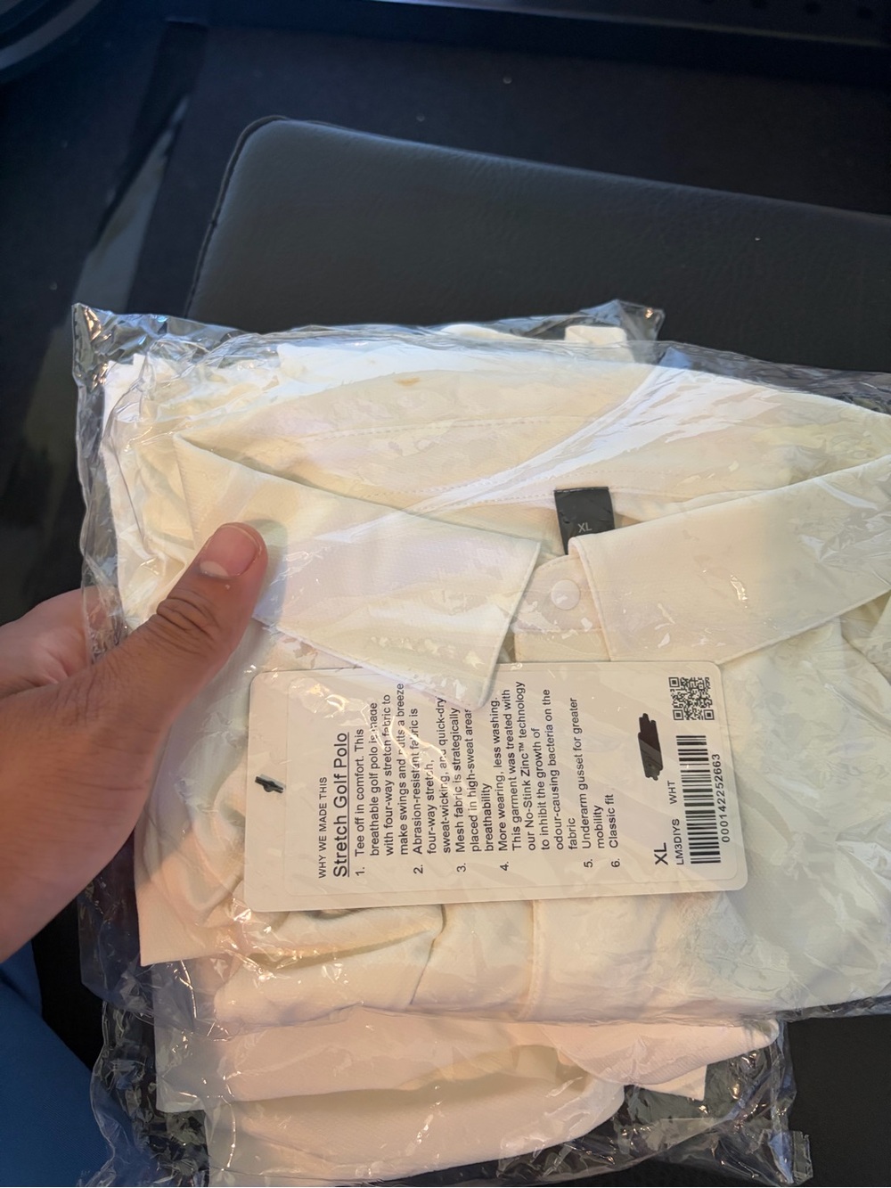 Lululemon stretch, golf polo White Pique Polo Shirt men’s extra large